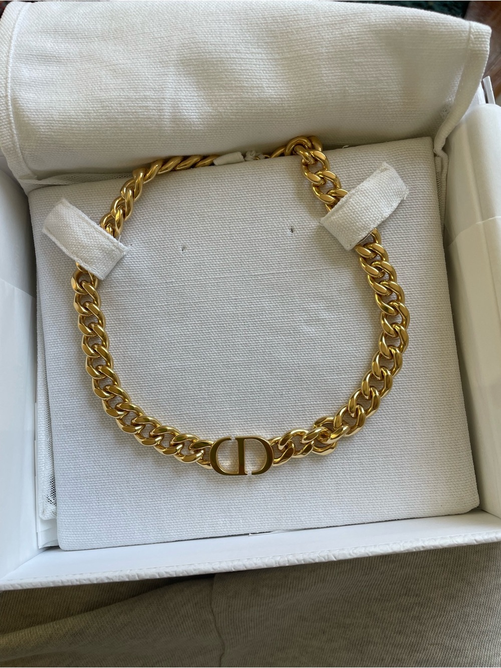 Dior Gold Chain Necklace with CD Logo